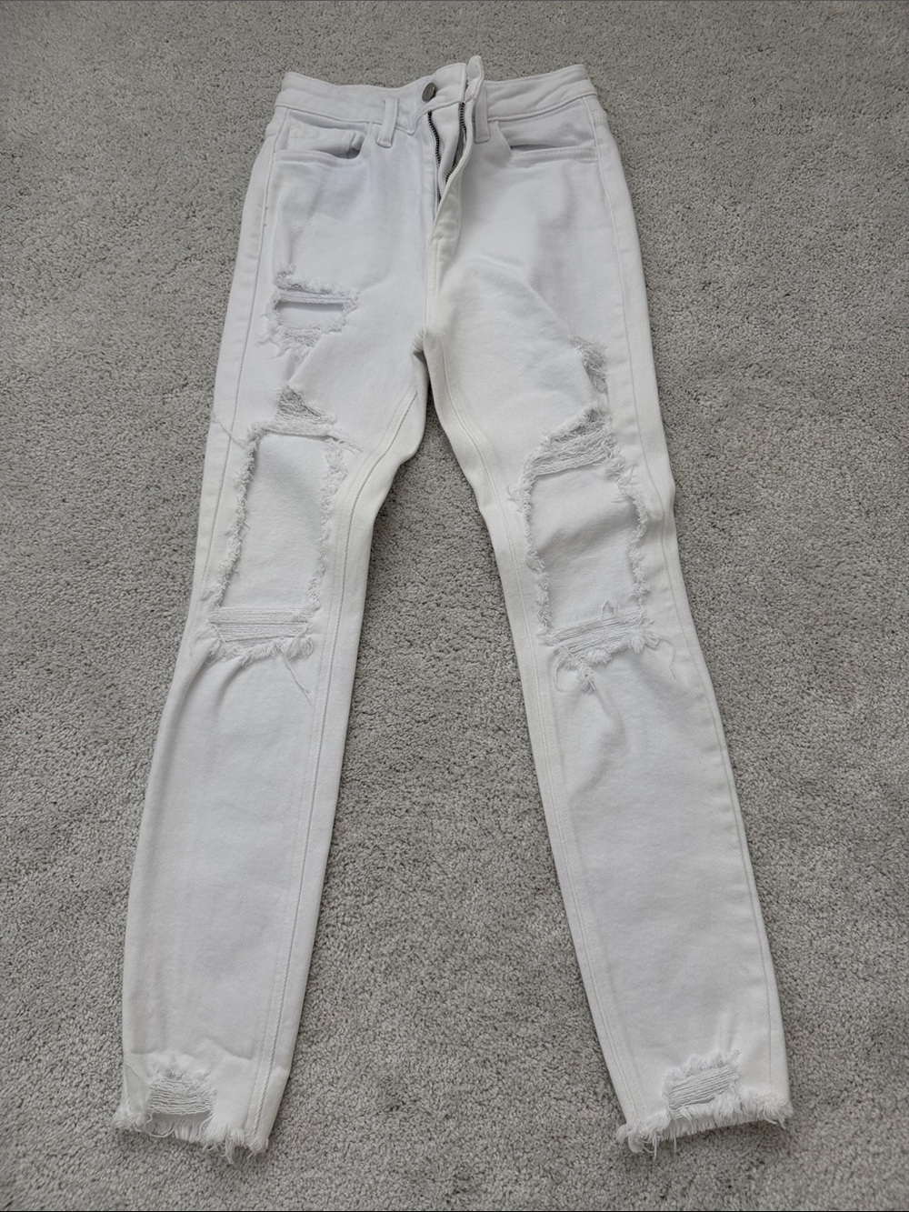 Cello White Ripped Skinny Jeans for Men